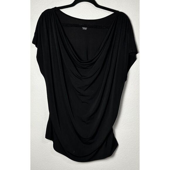 Lane Bryant Tops - Lane Bryant Ruched Top Black Slinky Lightweight Fitted Blouse Women’s Size 18/20